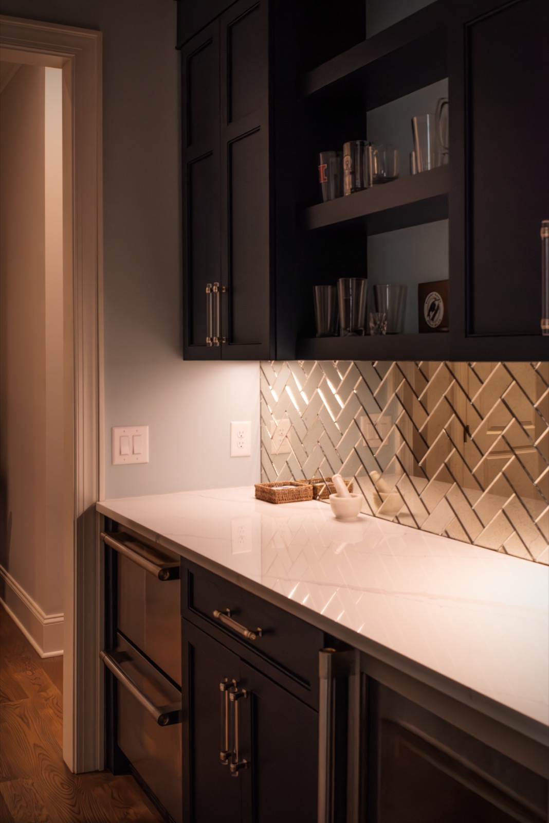 Bar countertop in White quartz