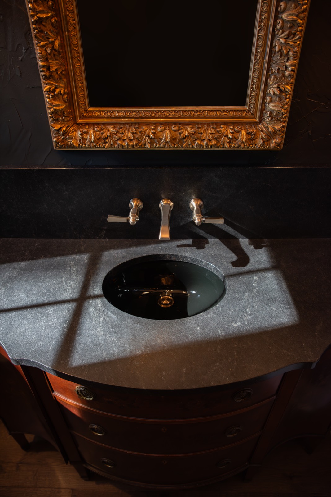 White granite kitchen countertop