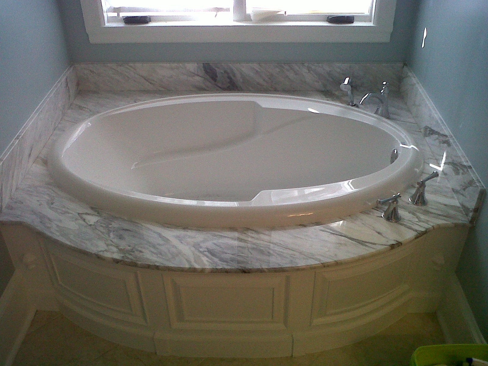 White granite bathroom counters