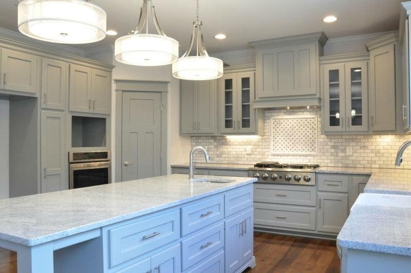 White granite kitchen counters