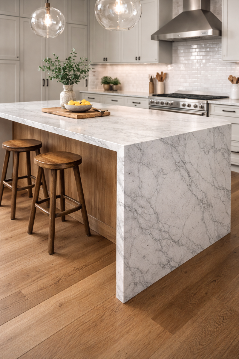 Waterfall edge island profile sample