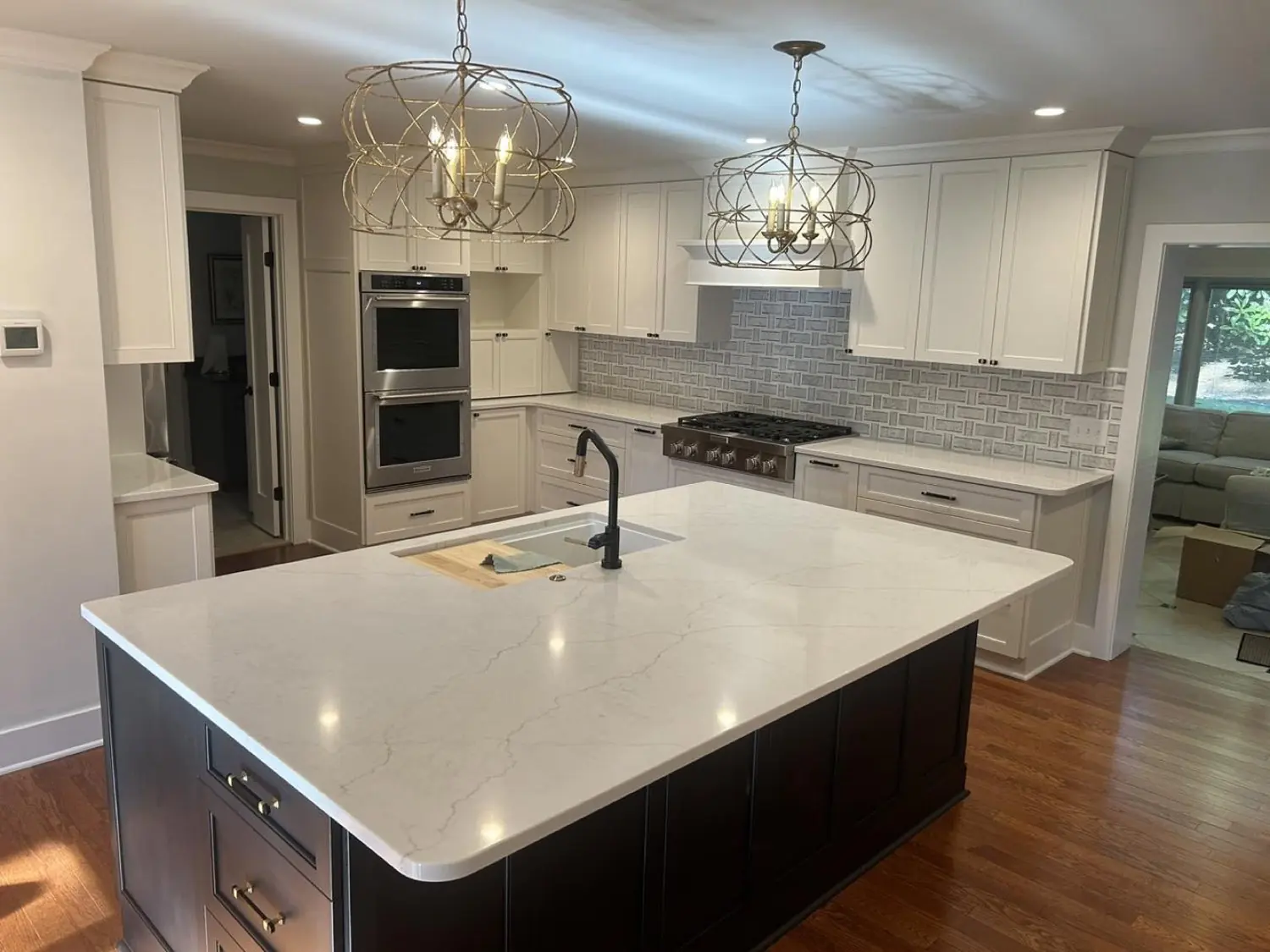 Marble bathroom vanity installation in Fayetteville NC
