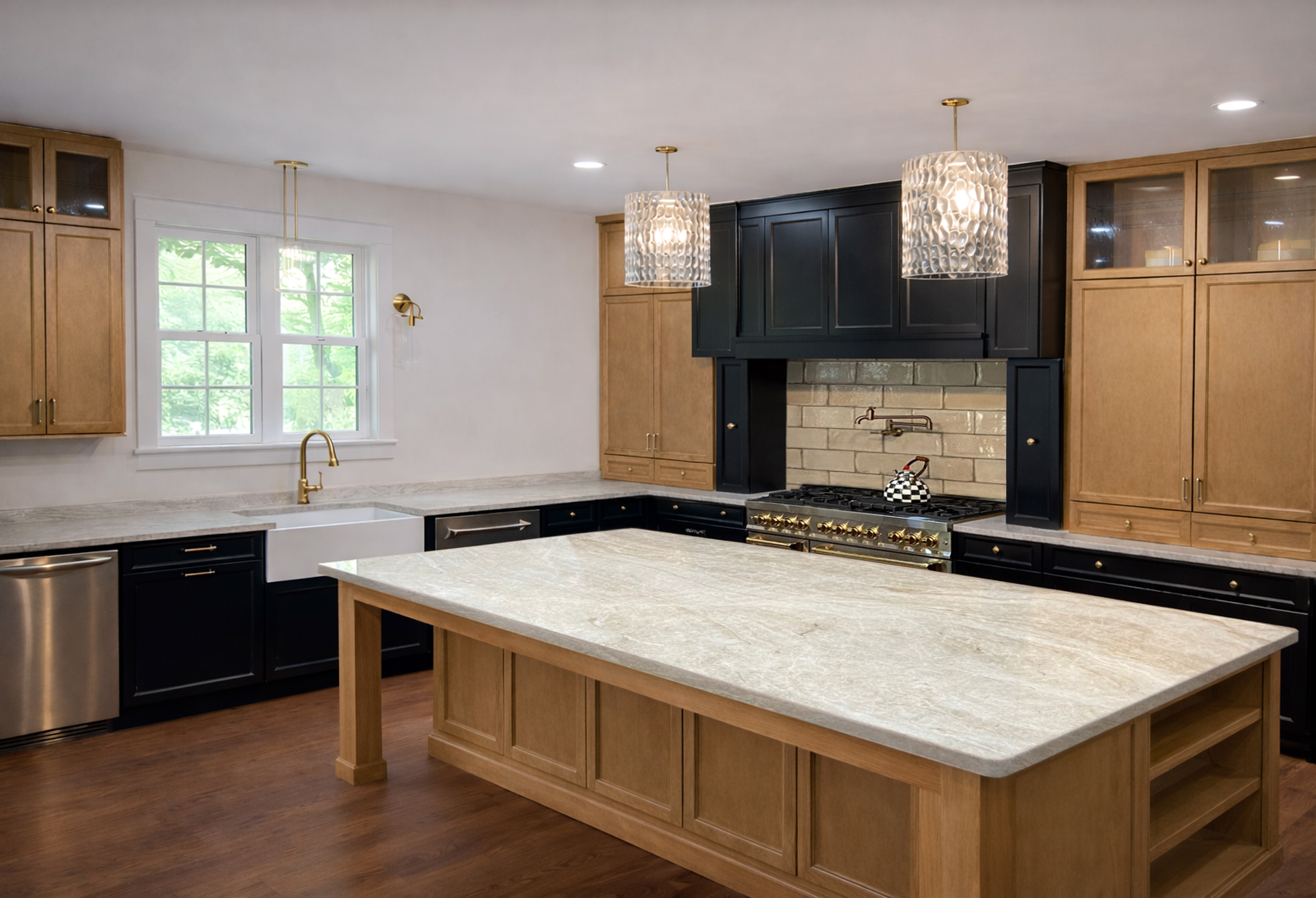 Quartzite kitchen countertops installation in Fayetteville NC by Olive Glass and Marble