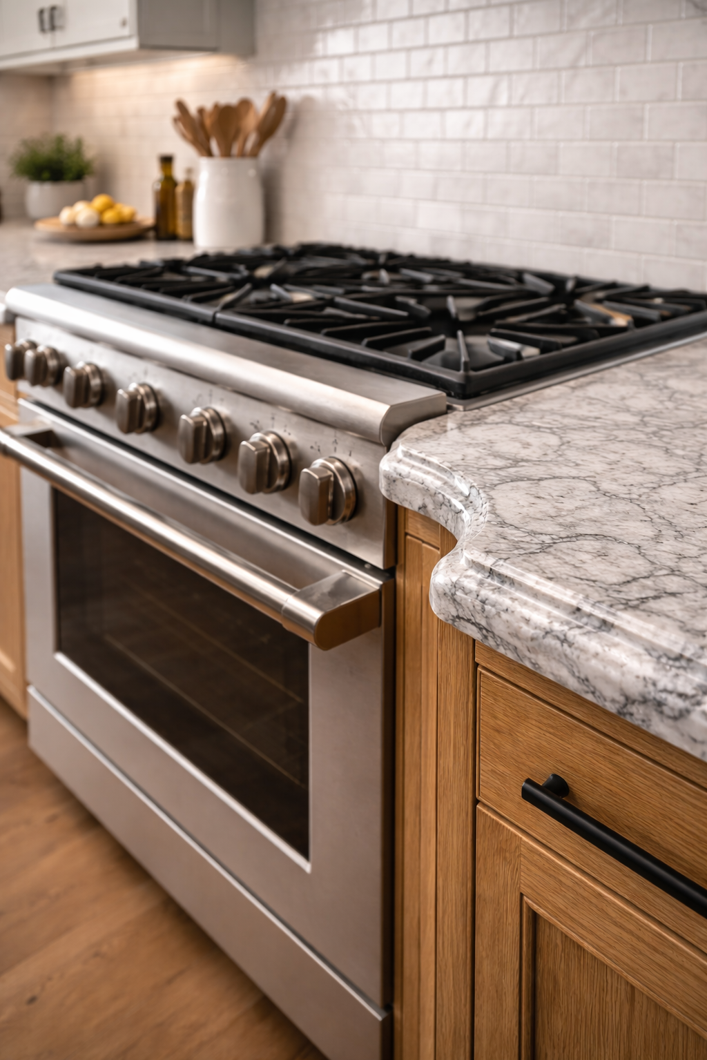 Ogee stove edge profile detail