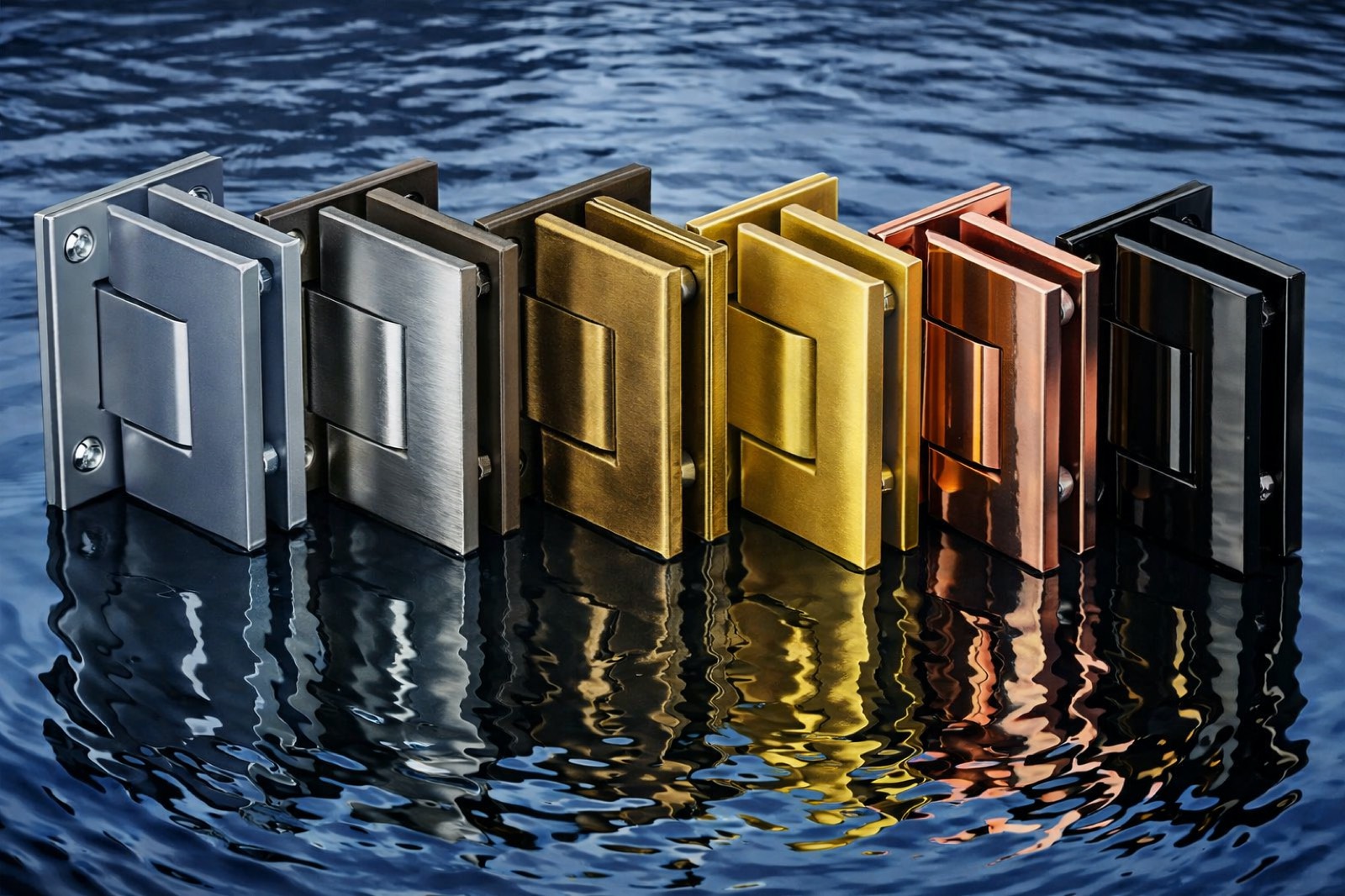 Shower enclosure and bath enclosure hardware finishes